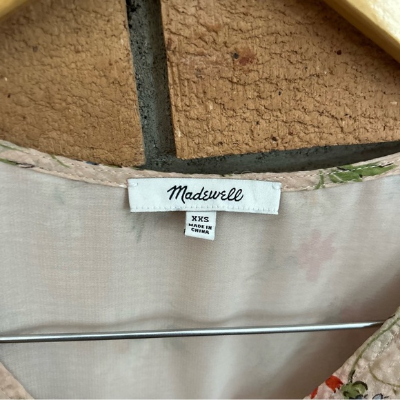 Madewell Silk Pembroke Top in Seaside Floral Blouse Size XXS - Picture 2 of 6